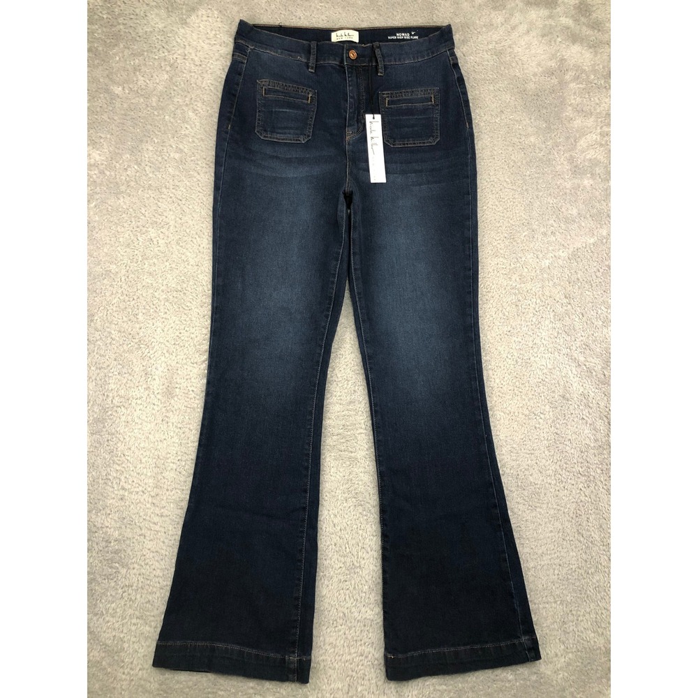 Nicole Miller Jeans Women 12 (31x32) Blue NWT Nomad Super High Rise Flare